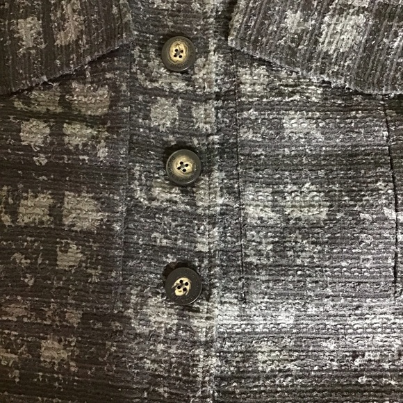 Rachel Roy Women’s Gray/ Navy Tweed Cargo Plaid Button Front Mini Skirt Sz 6 EUC - Picture 9 of 11